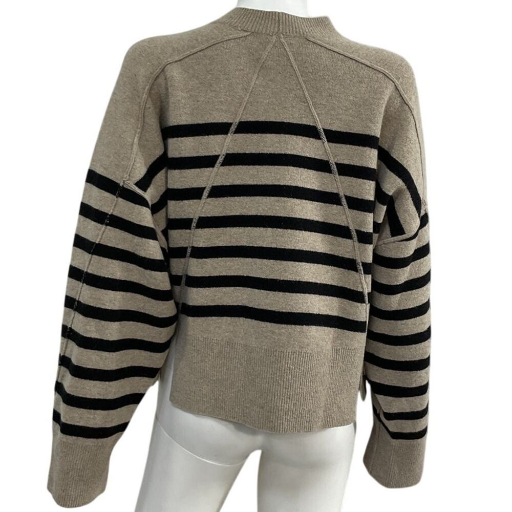 Rag & Bone Striped Beige Bridget Crewneck Sweater Size S - Picture 3 of 5